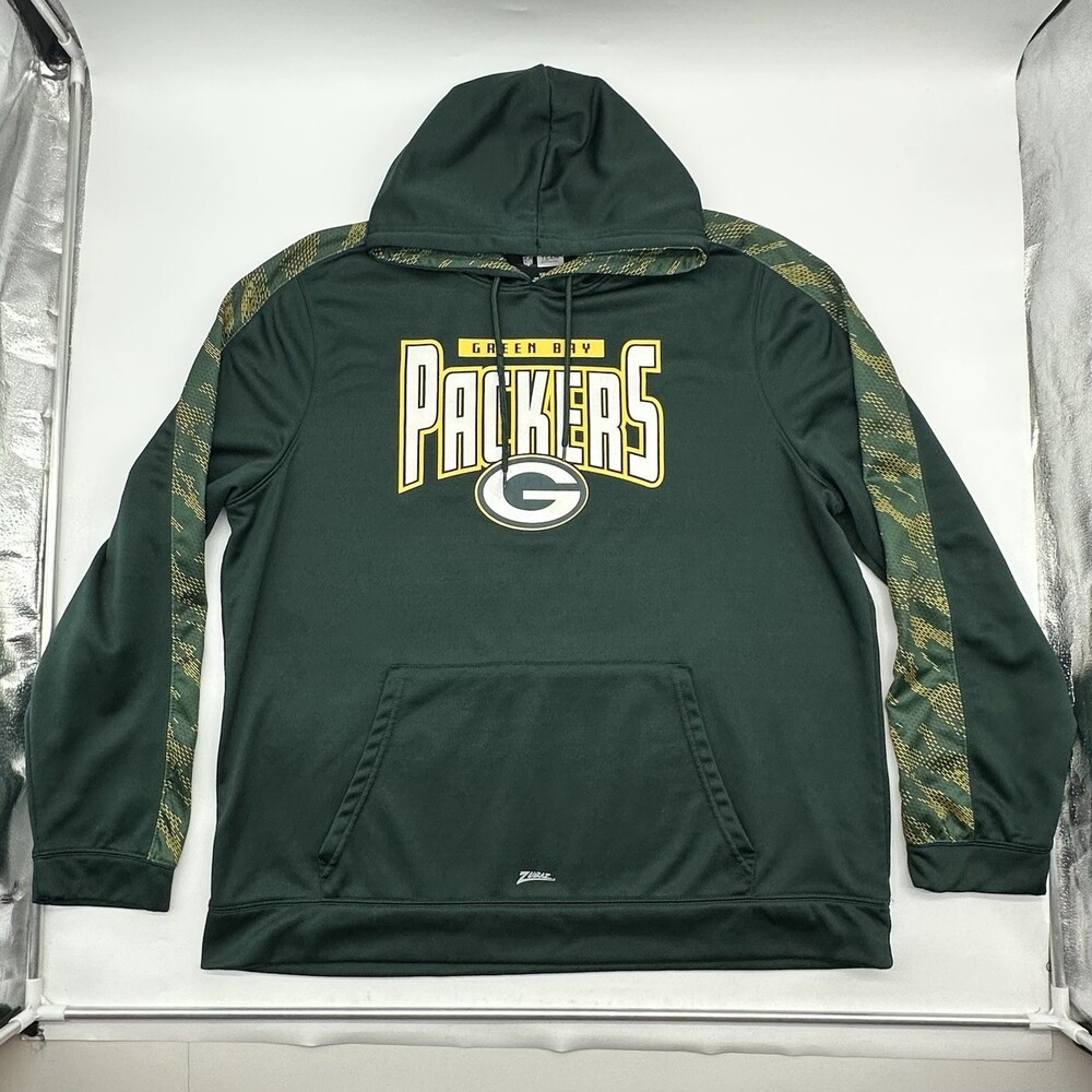 Zubaz NFL Team Apparel Green Bay Packers Men's Size XXL Green Pullover Hoodie